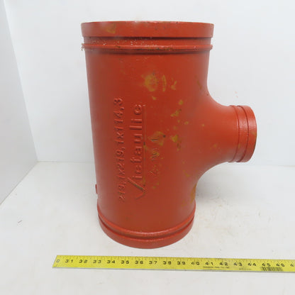Victaulic No. 25 8x8x4 Reducing Tee Grooved End Ductile Iron Fitting