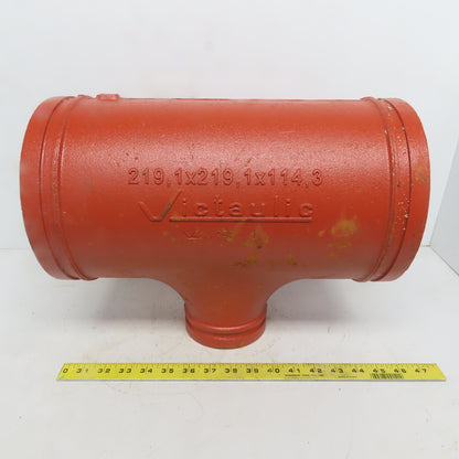 Victaulic No. 25 8x8x4 Reducing Tee Grooved End Ductile Iron Fitting