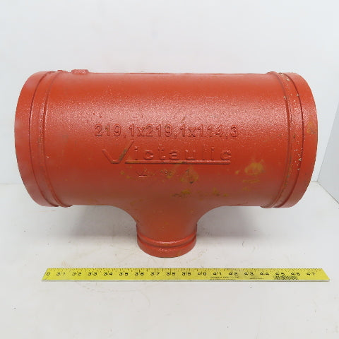 Victaulic No. 25 8x8x4 Reducing Tee Grooved End Ductile Iron Fitting