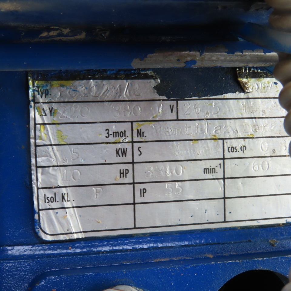 P. Bacci FC112M/2 7.5kW 10HP AC Electric Motor 3360RPM 220/380V 3PH 60HZ