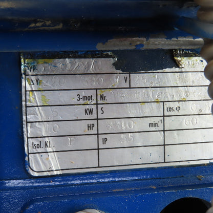 P. Bacci FC112M/2 7.5kW 10HP AC Electric Motor 3360RPM 220/380V 3PH 60HZ