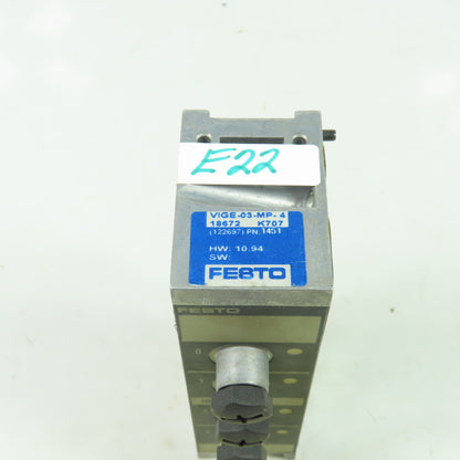 Festo VIGE-03-MP-4 Pneumatic Control Input Module 3/4 Valve Terminal