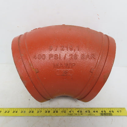 Victaulic V11 8" 45° Elbow Grooved End Ductile Iron Fitting 400PSI