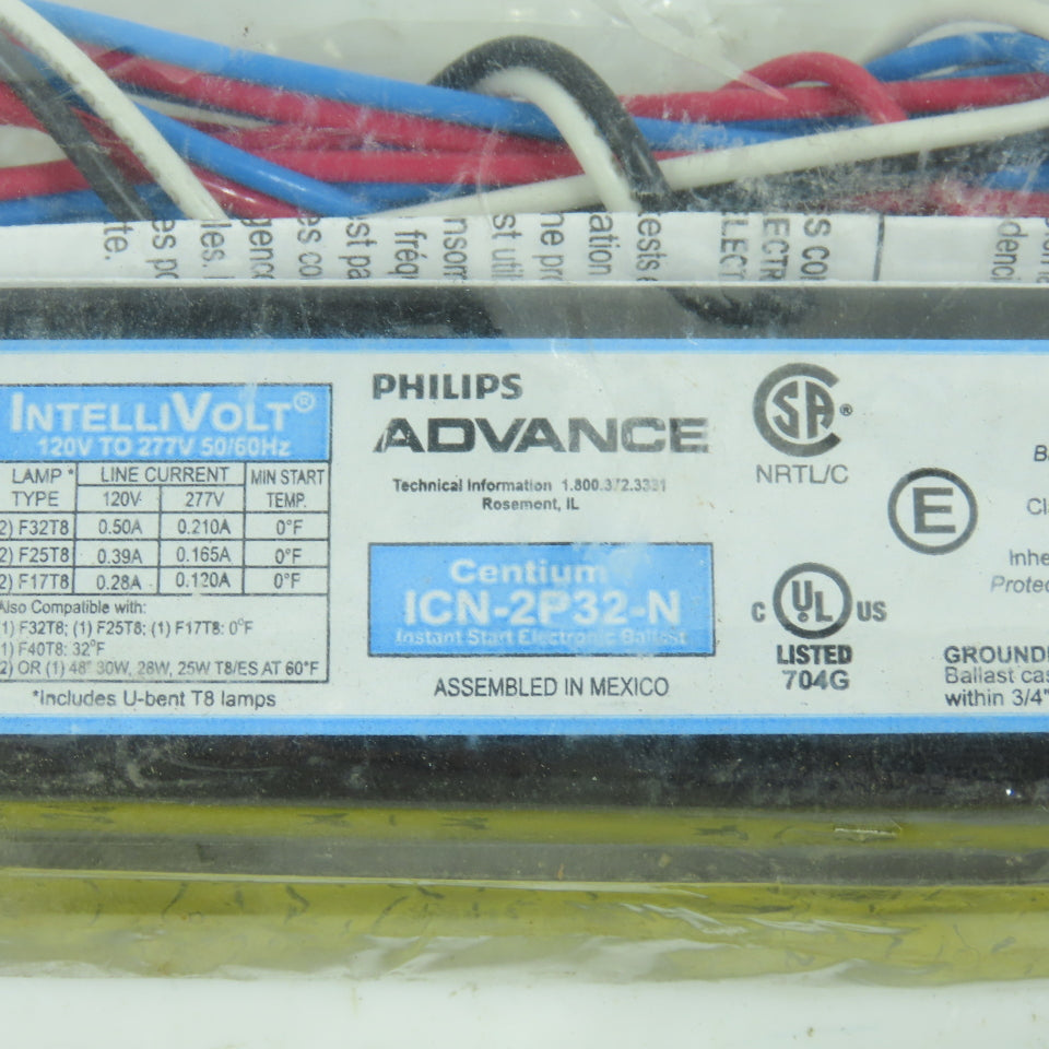 Phillips Advance ICN-2P32-N Centium Instant Start Ballast 120V To 277V (Sealed)