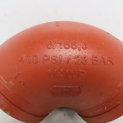 Victaulic V10 6" 90° Elbow Grooved End Ductile Iron Fitting 400PSI