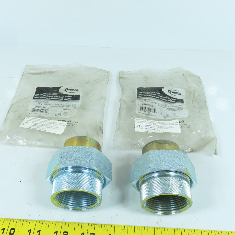 Proflo PFXCCS55 1-1/4" FIP x 1-1/4" Sweat Dielectric Union Lot Of 2