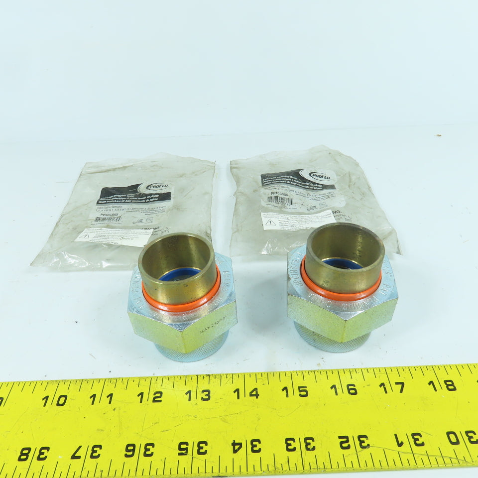 Proflo PFXCCS55 1-1/4" FIP x 1-1/4" Sweat Dielectric Union Lot Of 2