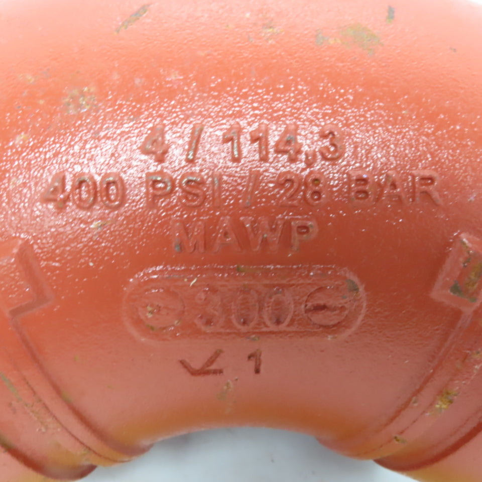 Victaulic V11 4" 45° Elbow Grooved End Ductile Iron Fitting 4/114.3 400PSI