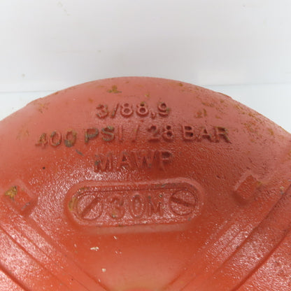 Victaulic V10 3" 90° Elbow Grooved End Ductile Iron Fitting 400PSI Lot of 2