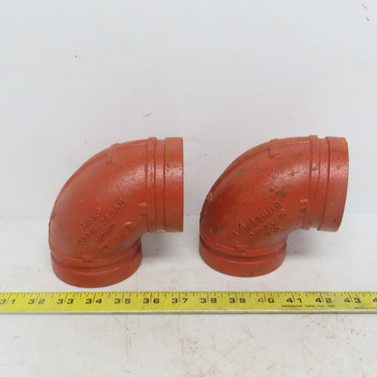 Victaulic V10 3" 90° Elbow Grooved End Ductile Iron Fitting 400PSI Lot of 2
