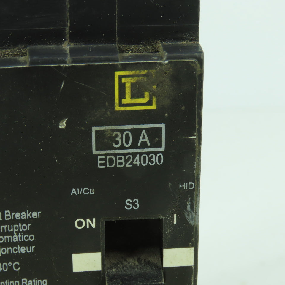 Square D EDB24030 HACR Type 30A Circuit Breaker 2-Pole 240V / 480Y