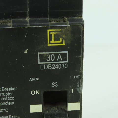 Square D EDB24030 HACR Type 30A Circuit Breaker 2-Pole 240V / 480Y