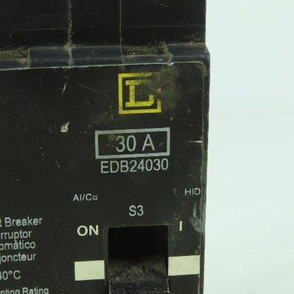 Square D EDB24030 HACR Type 30A Circuit Breaker 2-Pole 240V / 480Y