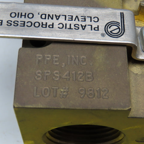 PLC SPS412B 1" NPT x 1/2" NPT 4 Way Brass Supply/Return Manifold Shut Off