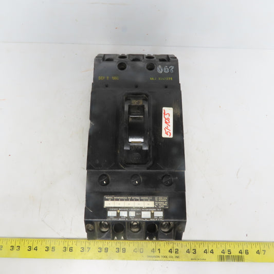 ITE X147278 Vintage 600V 10A 3 Pole Adjustable Trip Molded Case Circuit Breaker