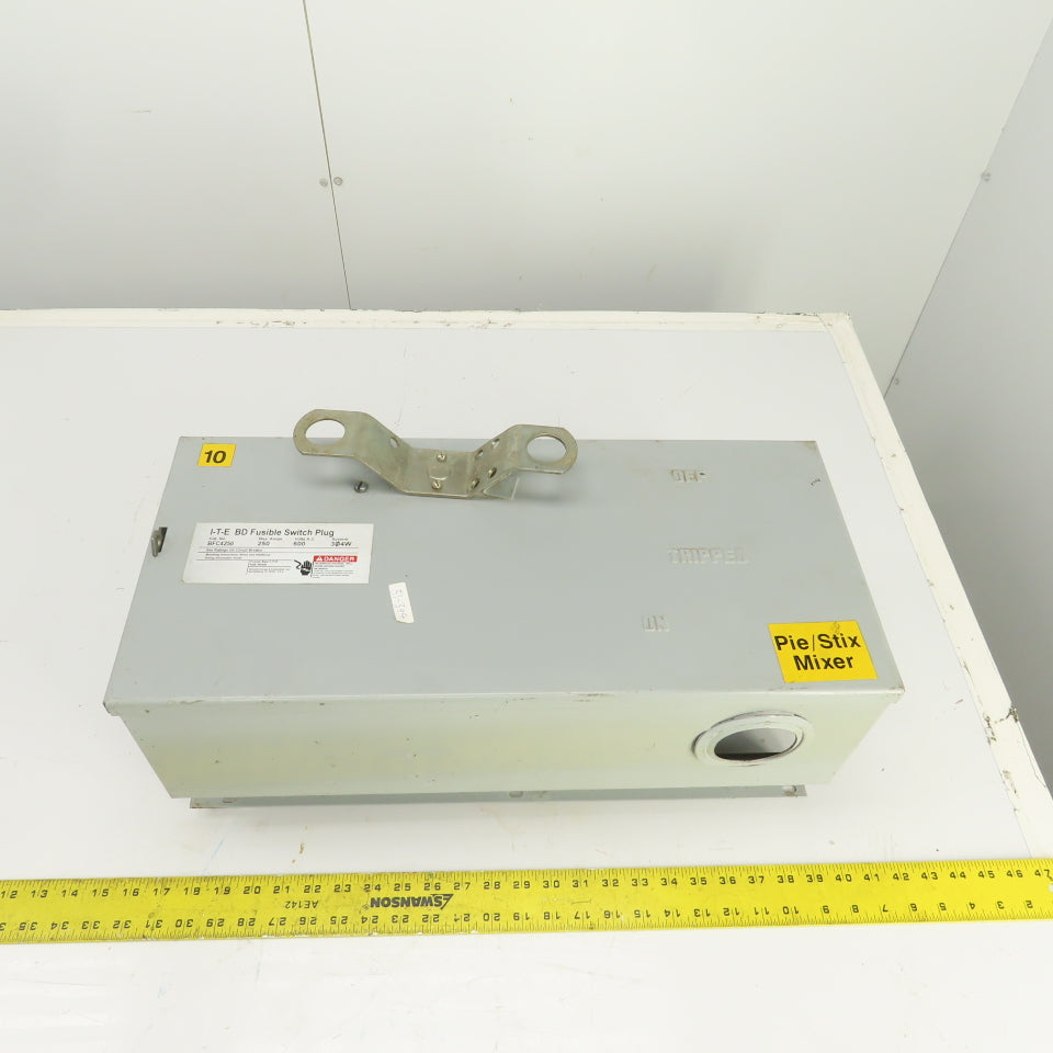 Siemens BFC4250 I-T-E 250 Amp Bus Plug Tap Switch 600VAC 3PH 4W W/ 150A Breaker