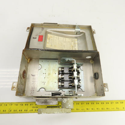 Siemens F321SSR 30A Stainless Steel Safety Disconnect Switch 240V 4/4X Enc.