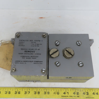 Leeds & Northrup 10970-4 Electro-Pneumatic Converter 20PSI