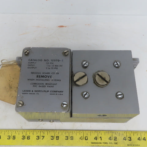 Leeds & Northrup 10970-4 Electro-Pneumatic Converter 20PSI