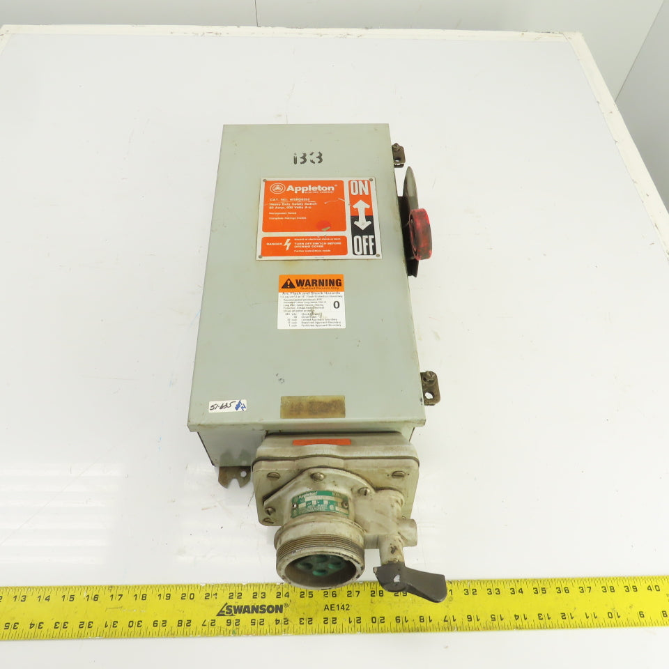 Appleton WSRD6352 60A Heavy Duty Fusible Safety Disconnect Switch 600V WRDK6034