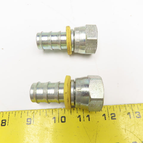 Parker 3/4" JIC (-12) Female Swivel x 3/4" Hose Barb Lot Of 2