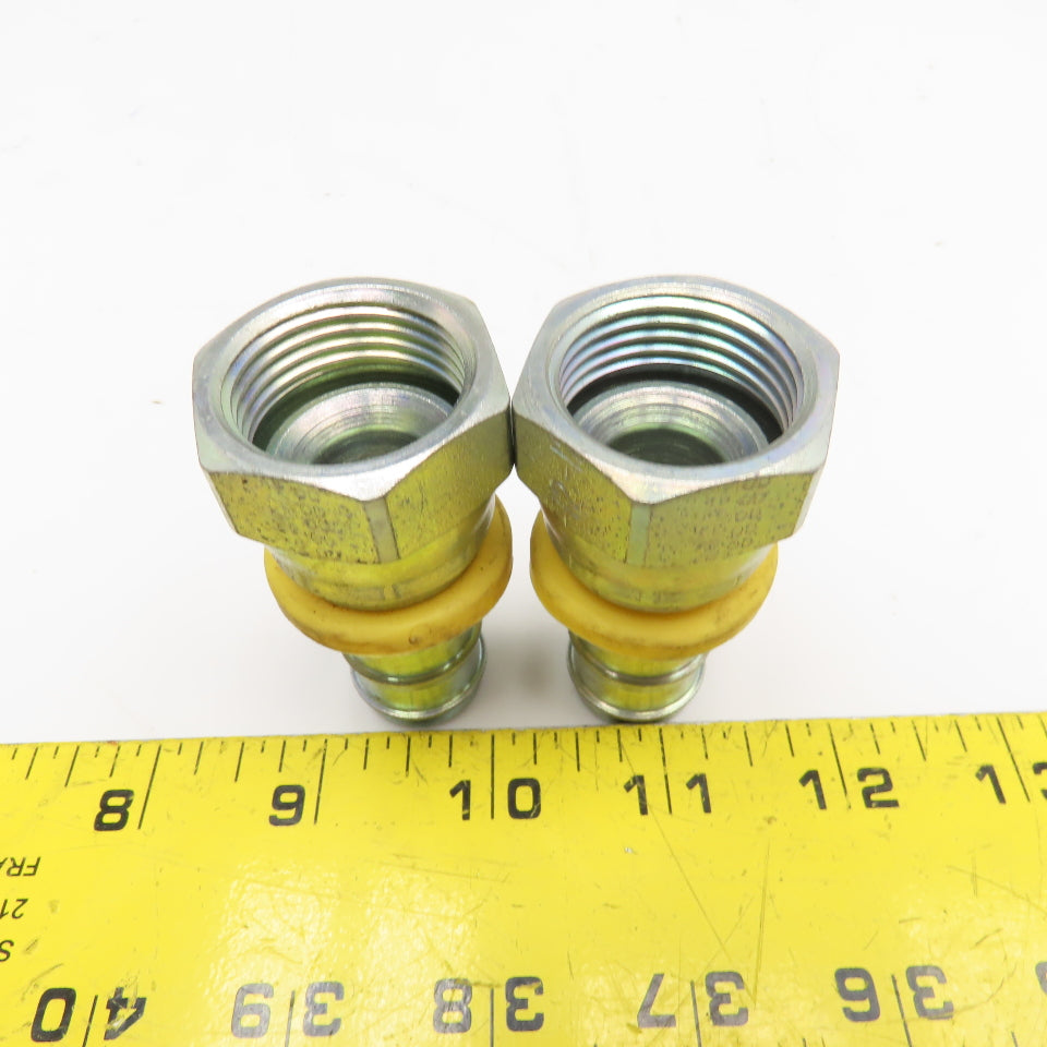 Parker 3/4" JIC (-12) Female Swivel x 3/4" Hose Barb Lot Of 2