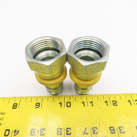 Parker 3/4" JIC (-12) Female Swivel x 3/4" Hose Barb Lot Of 2