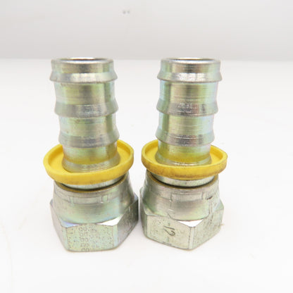 Parker 3/4" JIC (-12) Female Swivel x 3/4" Hose Barb Lot Of 2
