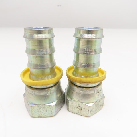 Parker 3/4" JIC (-12) Female Swivel x 3/4" Hose Barb Lot Of 2