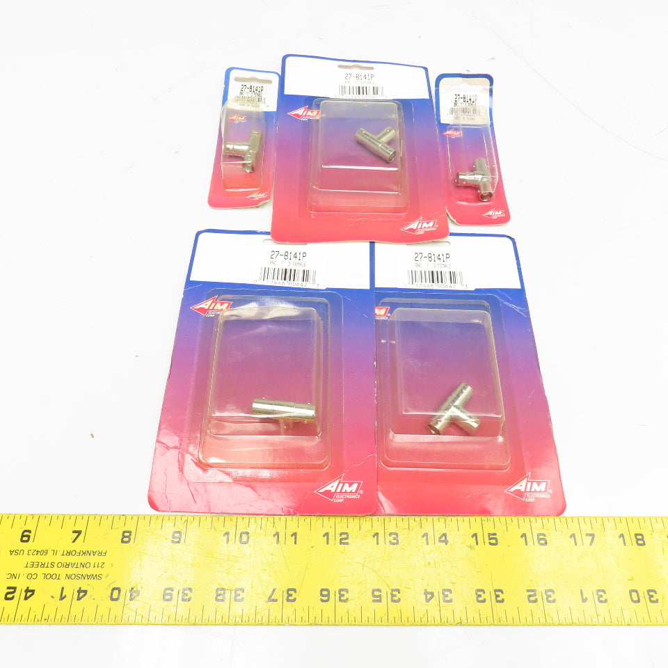 AIM Electronics 27-8141P BNC T 3 Way RF Connector Lot Of 5