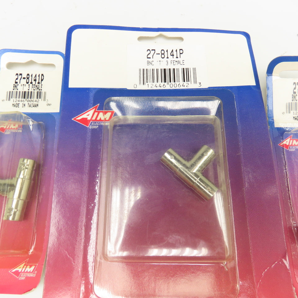 AIM Electronics 27-8141P BNC T 3 Way RF Connector Lot Of 5