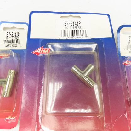 AIM Electronics 27-8141P BNC T 3 Way RF Connector Lot Of 5