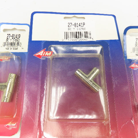 AIM Electronics 27-8141P BNC T 3 Way RF Connector Lot Of 5