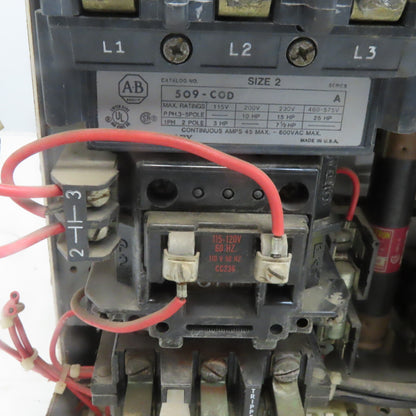 Allen Bradley YUW934216/1AG Size 2 Mcc Motor Starter Bucket 25Hp 480V 3ph 3 Pole