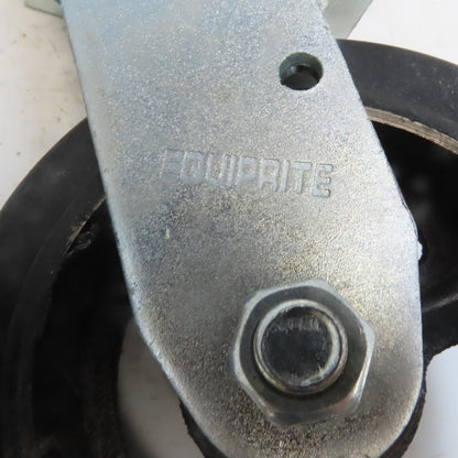 Eqiprite 6"x2" Rubber On Cast Iron Caster (2) Swivel & (2) Straight Set of 4