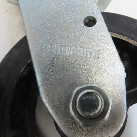 Eqiprite 6"x2" Rubber On Cast Iron Caster (2) Swivel & (2) Straight Set of 4