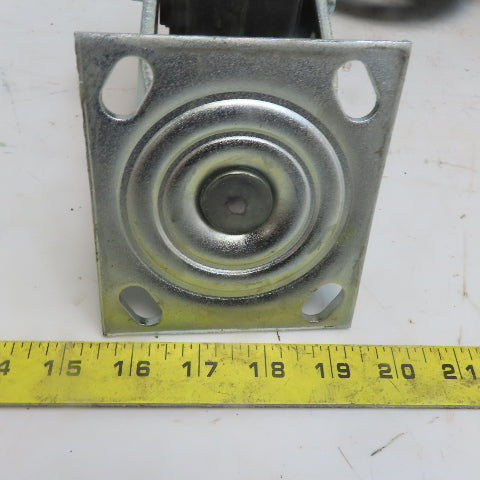 Eqiprite 6"x2" Rubber On Cast Iron Caster (2) Swivel & (2) Straight Set of 4
