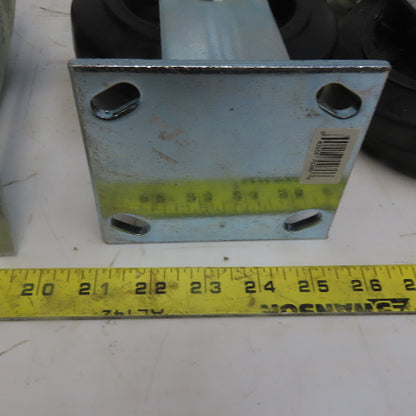 Eqiprite 6"x2" Rubber On Cast Iron Caster (2) Swivel & (2) Straight Set of 4