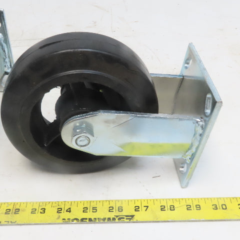 Eqiprite 6" x 2" Rubber On Cast Iron Caster Straight 500lb Capacity Set of 2