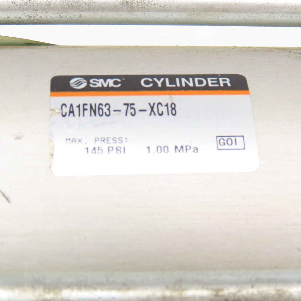 SMC CA1FN63-75-XC18 63mm Bore 75mm Stroke Double Acting Air Cylinder