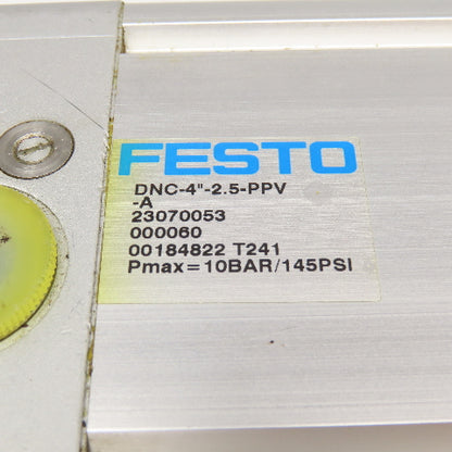 Festo 4"-2.5-PPV-A 4" Bore 2-1/2" Stroke Double Acting Air Cylinder
