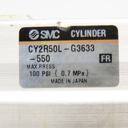 SMC CY2R50L-G3633-550 Magnetically Coupled Rodless Cylinder 1/4" NPT