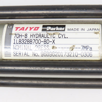 Taiyo Parker 70H-8 40mm Bore 700mm Stroke Double Acting Hydraulic Cylinder