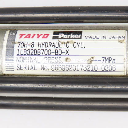 Taiyo Parker 70H-8 40mm Bore 700mm Stroke Double Acting Hydraulic Cylinder