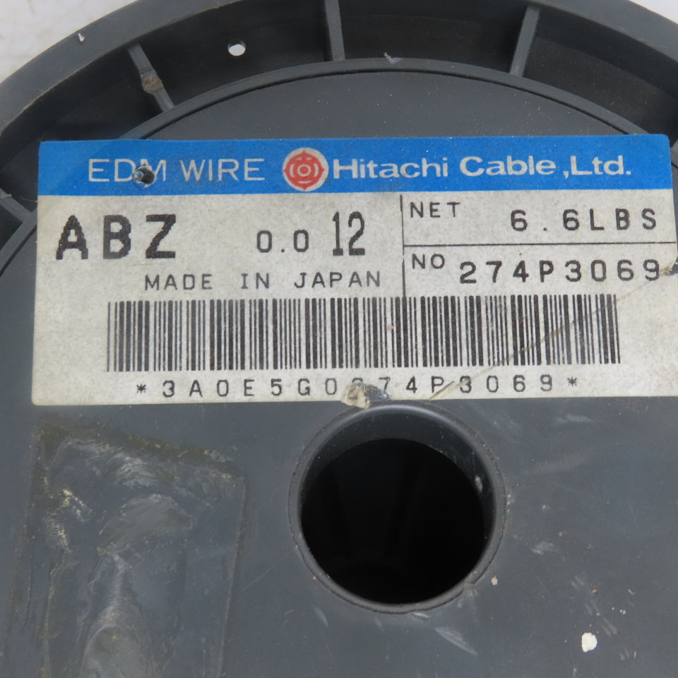 Hitachi ABZ Spooled EDM Wire Hard Brass 0.12mm (.0005") 6lb Spool