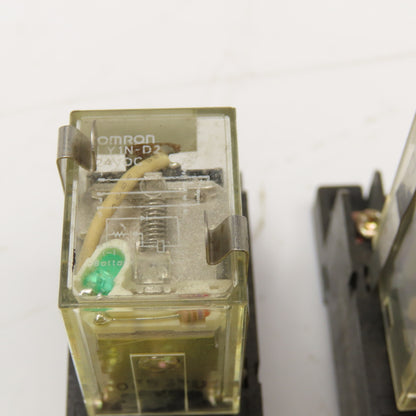 Omron LY1N-D2 24VDC Relay & Socket Base Lot Of 3