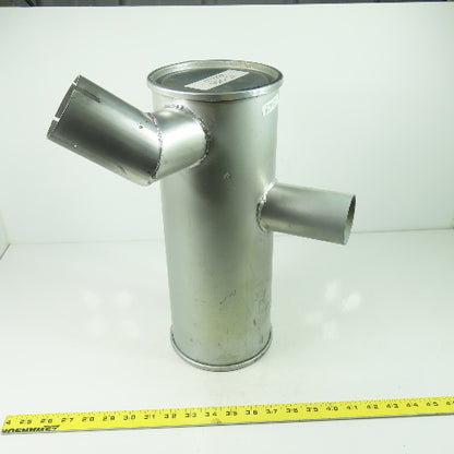 YI-0053 15" Muffler Silencer 2-3/8"OD & 2-5/8"OD Connection
