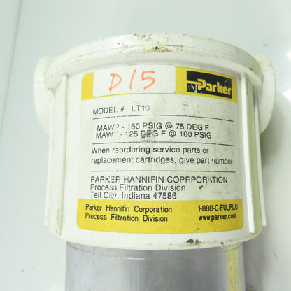 Parker LT10 Water Filter Housing 3/4"150PSI