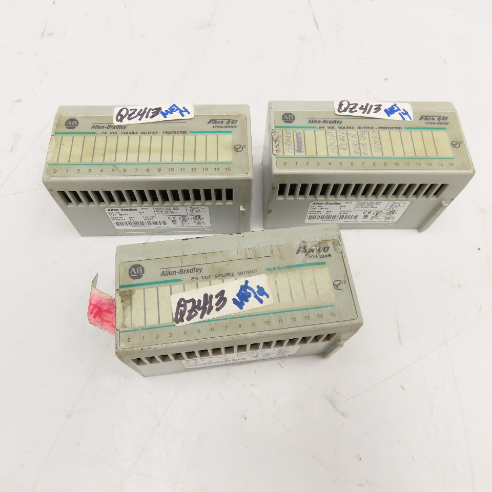 Allen Bradley 1794-OB16P Flex I/O 24VDC Source Output Module Lot Of 3