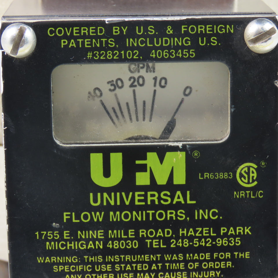 UFN MH-NSF40GM-10-32V1.0M3WR-PC4M-G-Z86 0-40GPM Flow Meter 1-1/4" NPT